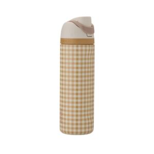 Botella Térmica Owala FreeSip de Acero Inoxidable – Edición Especial Gingham (Cuadrillé Neutro Beige)