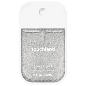 Desinfectante de Manos en Spray Touchland Power Mist 30 ml – Edición Especial con Glitter Plateado (Shimmer / Sparkle)